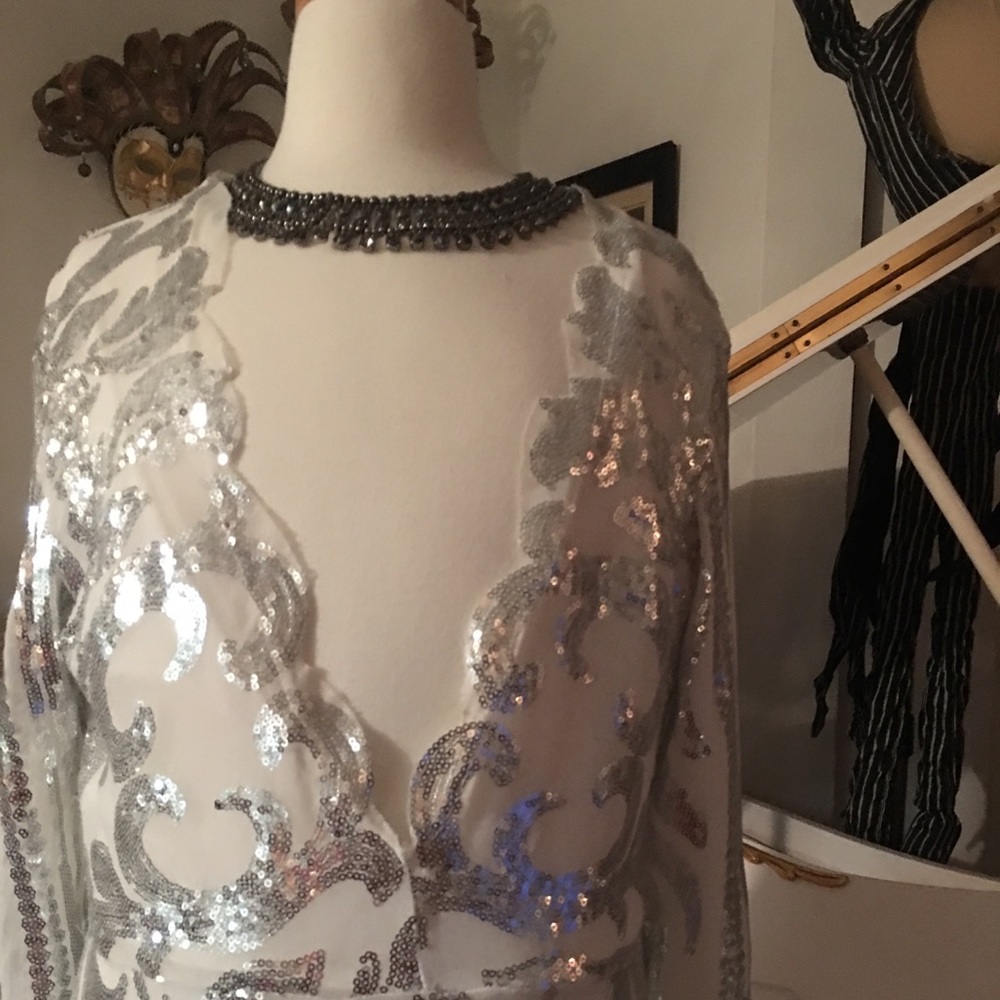 Silver snow mini dress